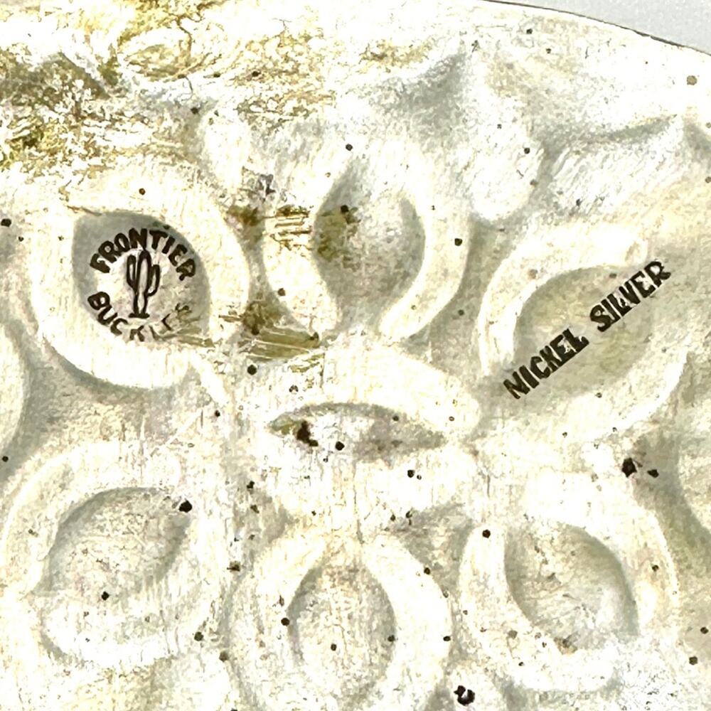 VTG -FRONTIER BUCKLE Native American vintage 70s Zuni Multi-Inlay Knifewing belt - Picture 11 of 14